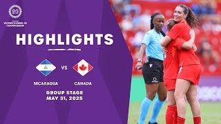 Nicaragua vs Canada | 2025 Concacaf Women's U-20 Championship | Group Stage