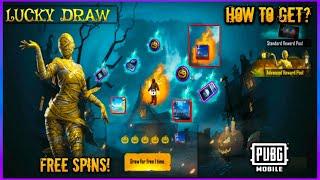 PubgM Free Mythic Strange Town Theme Lobby | Yellow Mummy Set Lucky Draw | How To Get? Free Spins !