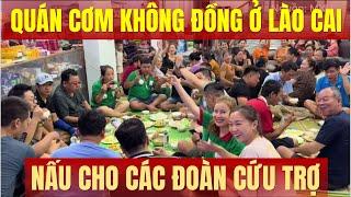 Ấm Lòng. Nhiều quán cơm 0 dồng của bà con tỉnh lào cai nấu cho các đoàn cứu trợ trong cả nước