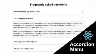 How to Create Simple Accordion using React | HTML, CSS & JavaScript