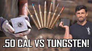 STRONGEST .50 Cal Rounds vs Tungsten Cube! ft. @HoustonJones