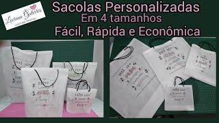 Faça Suas Próprias Sacolas Personalizadas - Modelo 2 - Muito Fácil e Rápida 