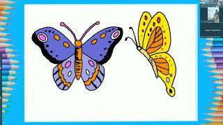 How to draw butterfly Step by step drawing and Coloring.