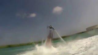 Flyboarder Knocks down Jetskier