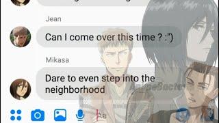 Shingeki no Kyojin group chat | Eren Mikasa and Jean