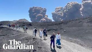 Footage shows Italy's Mount Etna erupting