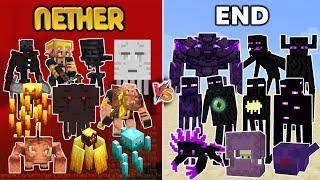 NETHER vs END - Minecraft Mob Battle