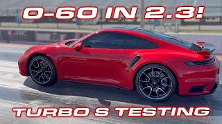 Porsche 911 Turbo S 1/4 Mile Testing * How to drag race and launch a 911 Turbo S