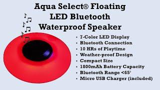 Aqua Select® Floating LED Bluetooth Waterproof Speaker | PoolSupplies.com