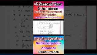 +2 Commerce Business Mathematics and statistics  Selection Questions #chseexam #exam #commerce #edu