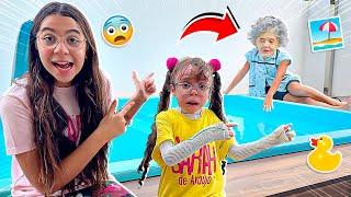 A VELHINHA MALUCA INVADIU A PISCINA DE SARAH E ELOAH ! - Família Araújo