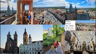 Hradec Králové: historic  city of the Czech Republic with panorama from White Tower 72 m high .