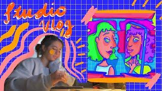 ⭐️ ILLUSTRATOR STUDIO VLOG: BAKING & NOISSUE REVIEW + WORKING W/CLIENTS ⭐️