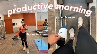 APARTMENT GYM *leg* workout + healthy smoothie recipe