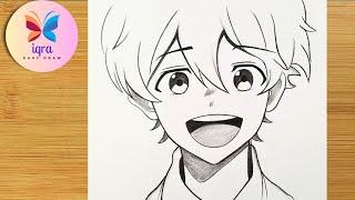 Anime Drawing For Beginners || How to Draw Anime Happy Boy Step by step || Pencil Sketch Drawing Arr