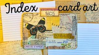 INDEX CARD Background Ideas | Vintage Style Index Card Art | Junk Journal Cards | Collage with Me |