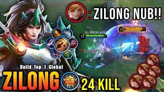 24 Kills + MANIAC!! Zilong Super Fast Attack Speed 100% Broken!! - Build Top 1 Global Zilong ~ MLBB