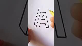easy 3d A#drawing #creativity #shorts