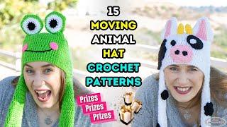 WHAT? These 15 MOVING ANIMAL Hat Crochet Patterns are POPULAR! PLUS PRIZES!