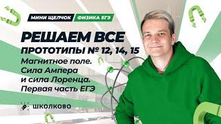 Решаем ВСЕ прототипы № 12,14,15| Магнитное поле.Сила Ампера и сила Лоренца| Первая часть ЕГЭ 2025