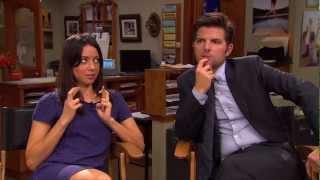 Q&A with Parks and Recreation's Aubrey Plaza and Adam Scott