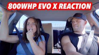 Cute Girl Reacts to my 800WHP Evo X! (stock motor...?)