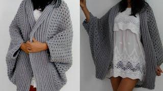 How to crochet a chunky  easy shrug  cardigan |Pretty me oversized  cardigan