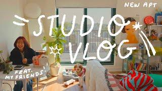 Day in the Life of 3 Self-Employed Art Girlies  STUDIO VLOG