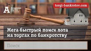 Торги по банкротству. Мега быстрый поиск лота на торгах по банкротству