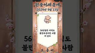 오늘의 원숭이띠 운세 2024년 9월 13일 #원숭이띠 #오늘의운세 #내일의운세 #운세 #운세쇼츠