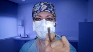 ASMR Ear Exam, Nasal Endoscopy and Bronchoscopy - Otoscope, Latex Gloves, Spray, Apron, Writing