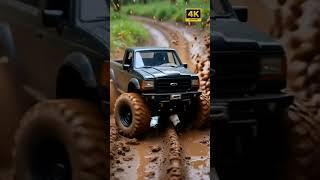 Black DIY RC Truck Annihilates Mud Trail! Epic Mudding Action in 4K #RCTrucks