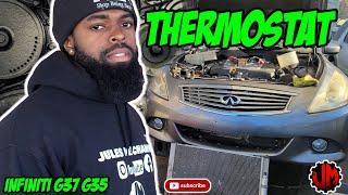 How to replace thermostat infiniti G37 G35 370Z Q50 3.7 FAST