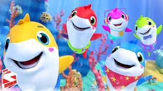 Five Little Sharks Went Swimming One Day - Sing Along Song For Kids | Baby Shark Song | Kids Songs
