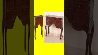 Carved Wood Furniture 35'' Solid Wood Console Table five drawers for storage handmade SKU: INC1234