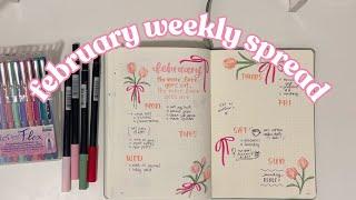 plan with me: february weekly bullet journal spread