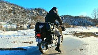 -16℃ Winter Moto Camping alone