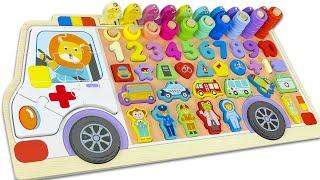 Let’s Learning Numbers, Counting, Colors, Shapes with Coco Melon Activity Puzzle Toddler Learn Video