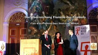 Die Überreichung Flamme des Friedens an das Polnisches Institut Wien