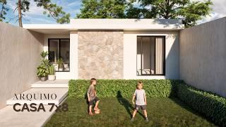 Plano de Casa 7X8 | 2 Quartos | Mini Casa 56 M²| 7X8 House (56 SQM)| Small House Design Idea