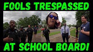 Frauditor Man Bun Lana & Rusty Trespassed at School Board!