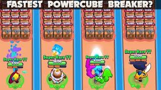 BRAWL STARS FASTEST POWERCUBE BREAKER CHALLENGE !!!