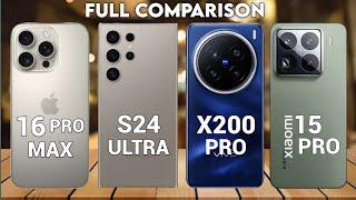 iphone 16 pro max Vs Samsung s24 ultra Vs Vivo x200 pro Vs Xiaomi 15 pro