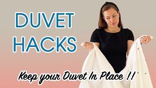 TOP HACK TO KEEP A DUVET COVER IN PLACE THAT EVERYONE SHOULD KNOW!  No bunching or slipping Duvets !