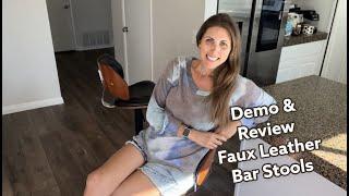 Faux Leather Bar Stool Set - Demo & Review #founditonamazon