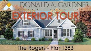 Simple modern farmhouse home plan with three bedrooms | The Rogers