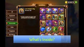 Hero Wars — Opening Up My Lore Seeker's Bags