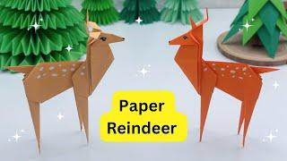 DIY PAPER Christmas Reindeer / Paper Craft / Easy Origami  Reindeer #christmas