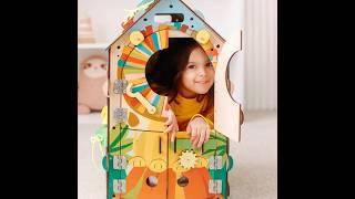 Montessori-inspired Wooden Educational Busy House Jungle for Early Learning