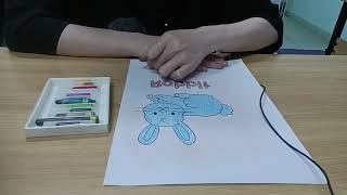 Instructions for coloring a picture of a lovely little bunny